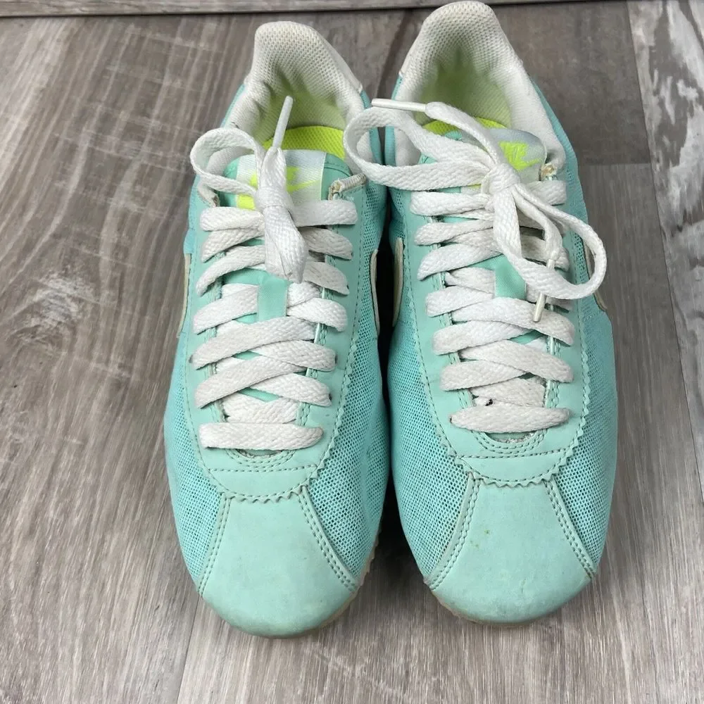 Nike Womens‎ 5 Classic Cortez 644408-317 Teal Casual Shoes Sneakers Flaws Stains - Picture 2 of 12